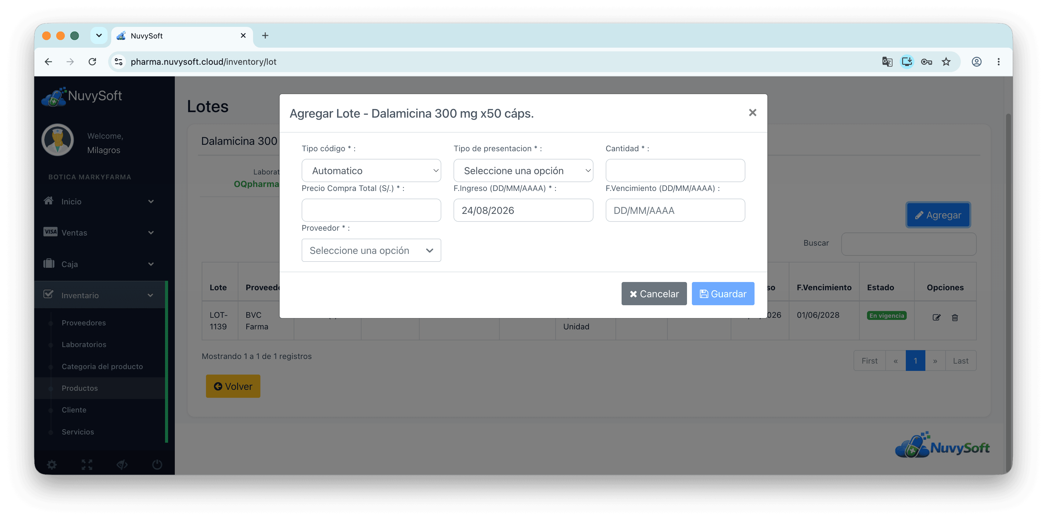 Control de lotes y vencimientos en NuvySoft
