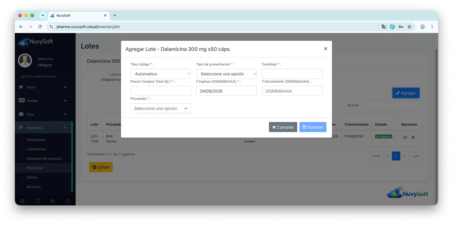 Control de lotes y vencimientos en NuvySoft